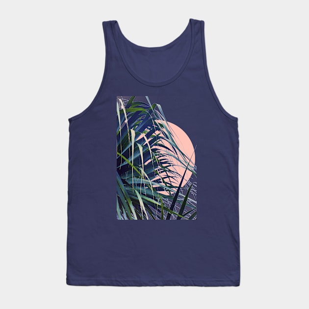 Feather Palm Tank Top by RoxanneG